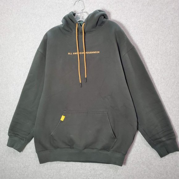 All American Roughneck Men Sweatshirt Large Black Hoodie Logo Pockets READ - Picture 1 of 11